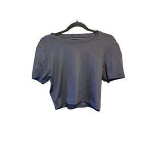 Back Country Women's Black Rib-Knit Cropped T-Shirt Size M Short Sleeve